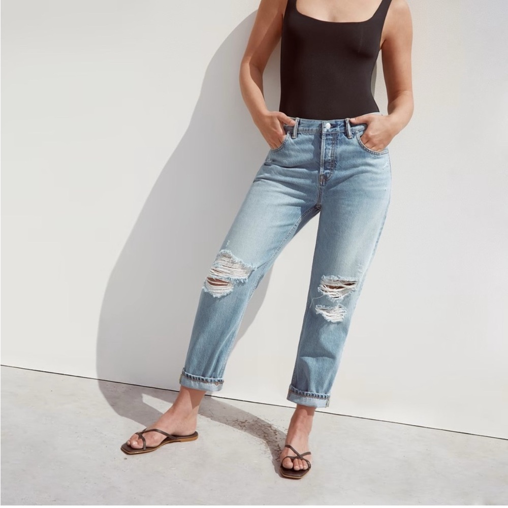Everlane The Edition 03 Destructed Oversized Jeans in Light Destruction